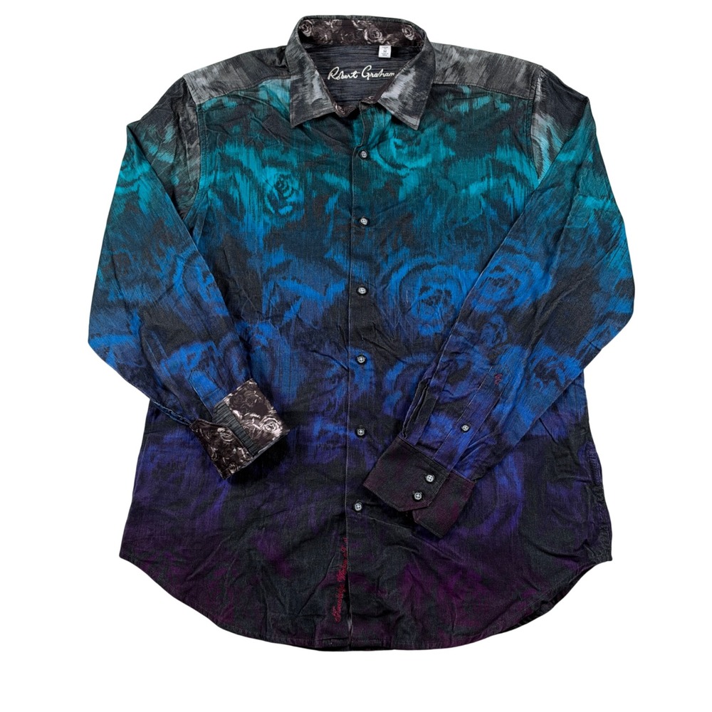 NEW Robert Graham Button Down Shirt Mens M Day Dream Floral Ombre RR201005CF